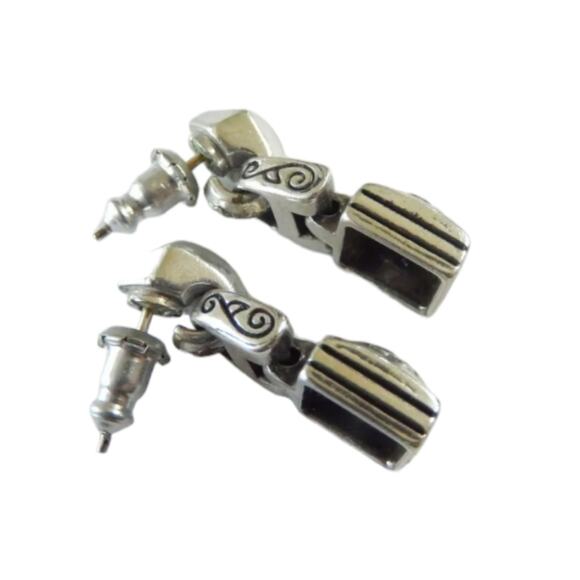 BRIGHTON Doorknocker Retired Silver Post Earrings‎ - Picture 2 of 7